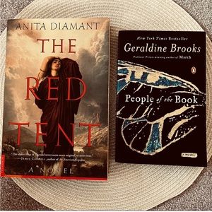 novel lot 
Red Tent Anita Diamant 
People of the Book Geraldine Brooks